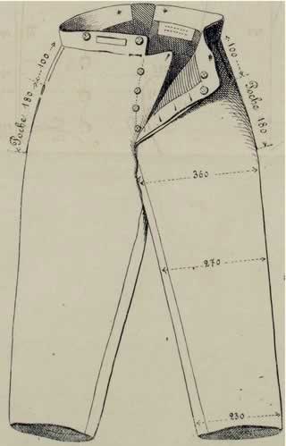 Hose der Infanterie M 1867 (Zeichnung aus Originaldekret)