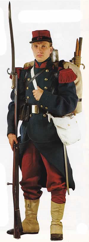 Französischer Infanterist zu Beginn des Krieges von 1870