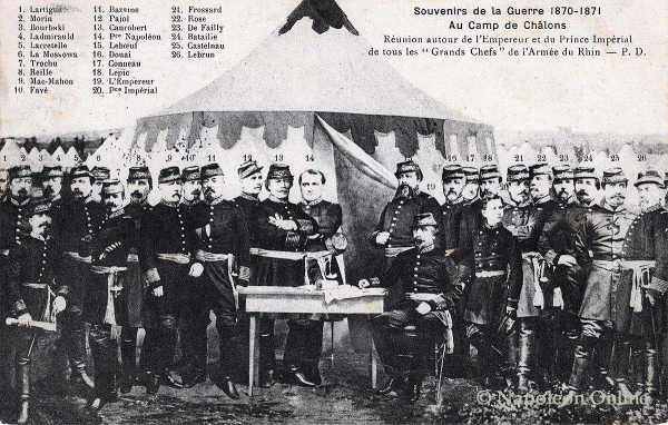 Napoleon III. und Generäle der Armée du Rhin im Lager von Chalons 1870