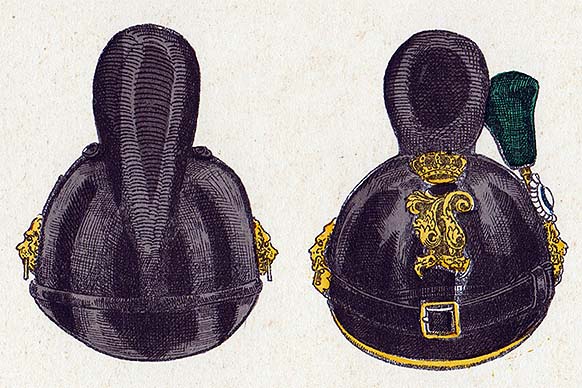 Infanteriehelm M68 von vorne und hinten