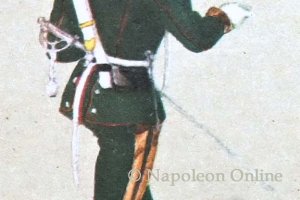 Kavallerie 1864 - Ulanen, Unteroffizier in Gala-Uniform zu Fuß