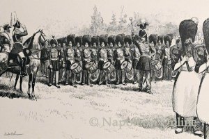 Parade der Garde vor König Wilhelm I. von Preußen während der Weltausstellung 1867