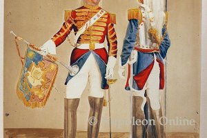 Maison Impériale - Cent-Gardes (Gardist und Trompeter in Großer Uniform zu Pferd)