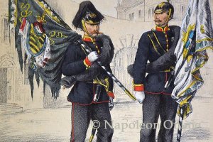 Infanterie - Fahnenträger des 2. Grenadier-Regiments Nr. 101 und des Infanterie-Regiments Prinz Georg Nr. 106